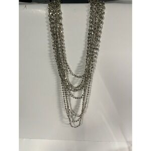 Tommy Bahama Layered‎ Necklace Beaded Multi Strand Nickel Silver Tone Costume